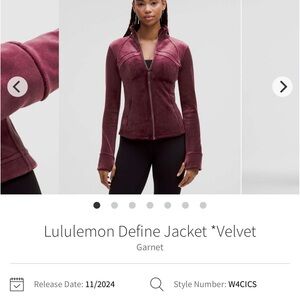 lululemon athletica Velvet Utility Jacket in Garnet